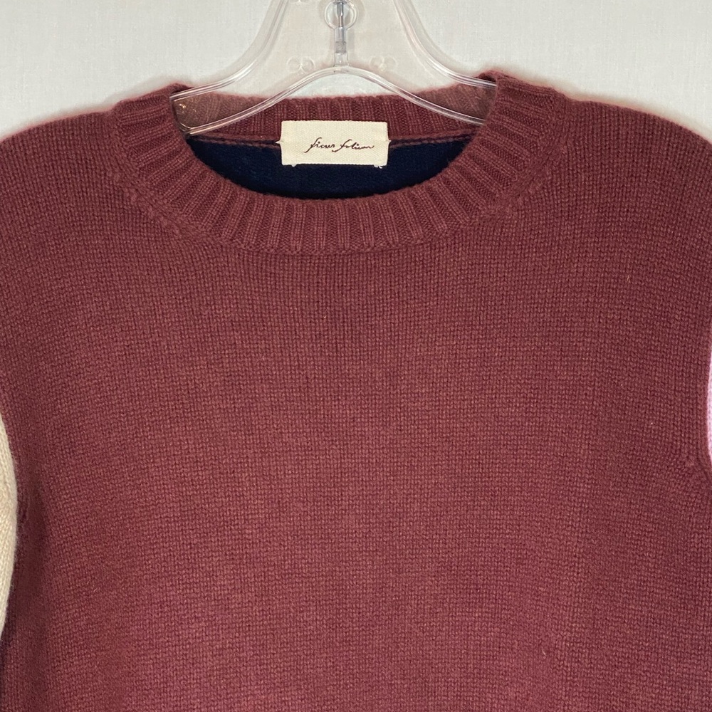 Ficus Folium Multi Color 100% Cashmere Women's Sweater - Picture 5 of 7